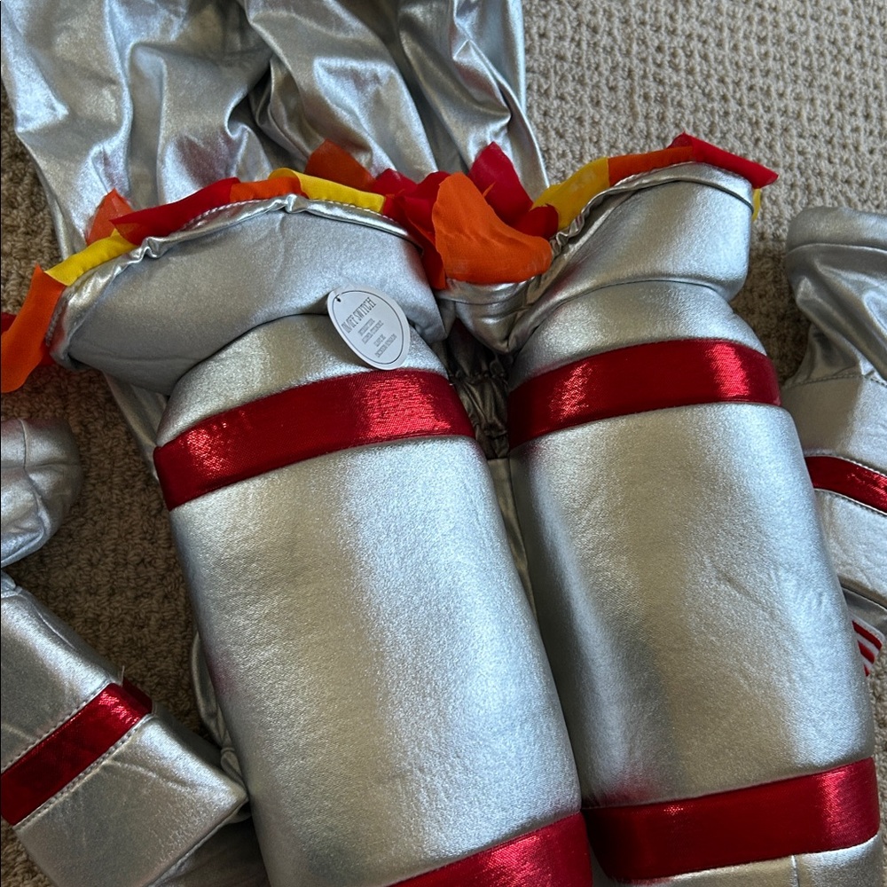 Pottery Barn Kids Silver Astronaut Costume with Red and Blue Accents - Picture 5 of 7